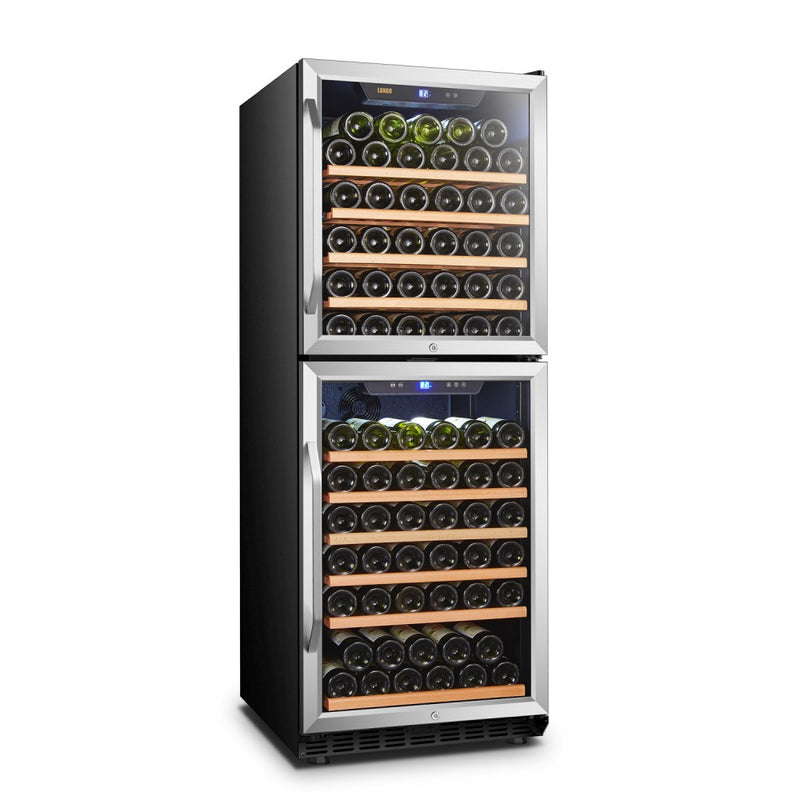 Lanbo Dual Zone (Built In or Freestanding) Compressor Wine Cooler, 133 Bottle Capacity LW133DD