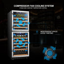 Lanbo Dual Zone (Built In or Freestanding) Compressor Wine Cooler, 133 Bottle Capacity LW133DD
