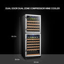 Lanbo Dual Zone (Built In or Freestanding) Compressor Wine Cooler, 133 Bottle Capacity LW133DD