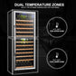 Lanbo Dual Zone (Built In or Freestanding) Compressor Wine Cooler, 138 Bottle Capacity LW142D
