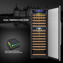 Lanbo Dual Zone (Built In or Freestanding) Compressor Wine Cooler, 160 Bottle Capacity LW165D