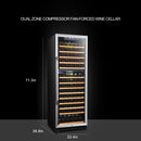 Lanbo Dual Zone (Built In or Freestanding) Compressor Wine Cooler, 160 Bottle Capacity LW165D