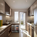 Lanbo  Dual Zone (Built In or Freestanding) Compressor Wine Cooler, 18 Bottle 55 Can Capacity LB36BD