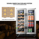 Lanbo  Dual Zone (Built In or Freestanding) Compressor Wine Cooler, 18 Bottle 55 Can Capacity LB36BD