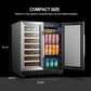 Lanbo Dual Zone (Built In or Freestanding) Compressor Wine Cooler, 33 Bottle 70 Can Capacity LW3370B