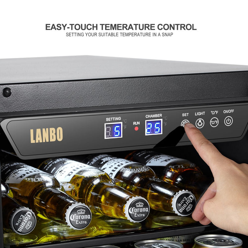 Lanbo Single Zone (Built In or Freestanding) Compressor Beverage Cooler, 70 Can Capacity LB80BC