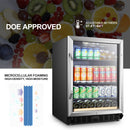 Lanbo Single Zone (Built In or Freestanding) Compressor Wine/Beverage Cooler, 110 Can 6 Bottle Capacity LB148BC