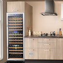 Lanbo Trible Zone (Built In or Freestanding) Compressor Wine Cooler, 149 Bottle Capacity LW144T