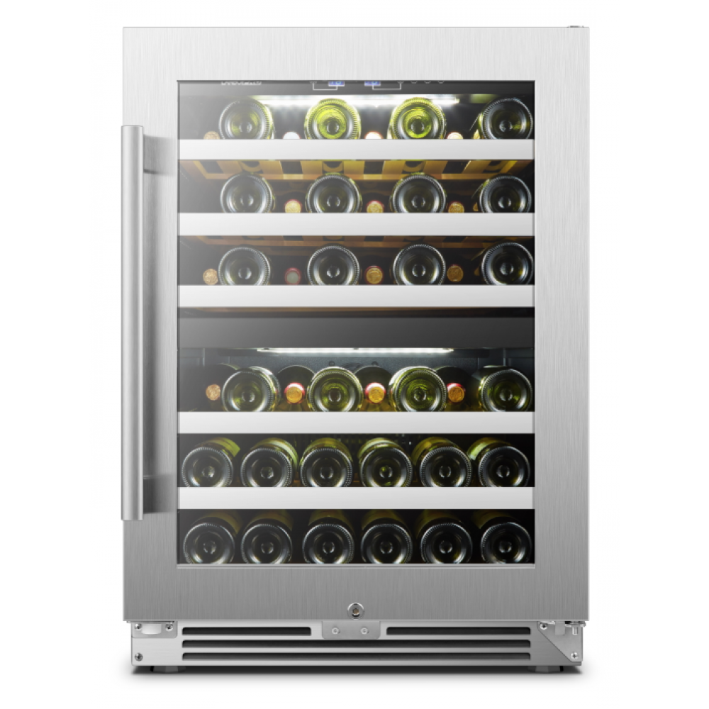 LanboPro 24 Inch 44 Bottle Stainless Steel Dual Zone Compressor Wine Cooler LP54D - MyBBQDirect