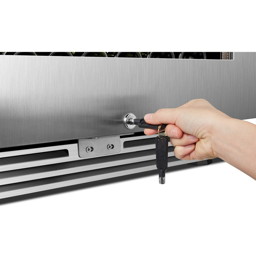 LanboPro 24 Inch 44 Bottle Stainless Steel Dual Zone Compressor Wine Cooler LP54D - MyBBQDirect