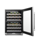 LanboPro 24 Inch 44 Bottle Stainless Steel Dual Zone Compressor Wine Cooler LP54D