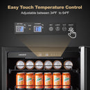LanboPro 24 Inch Stainless Steel Undercounter Beverage Refrigerator 118 Can Capacity Triple-Layer Tempered Glass Door LP54BC