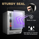LanboPro 24 Inch Stainless Steel Undercounter Beverage Refrigerator 118 Can Capacity Triple-Layer Tempered Glass Door LP54BC