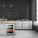 LanboPro 24 Inch Stainless Steel Undercounter Beverage Refrigerator 118 Can Capacity Triple-Layer Tempered Glass Door LP54BC