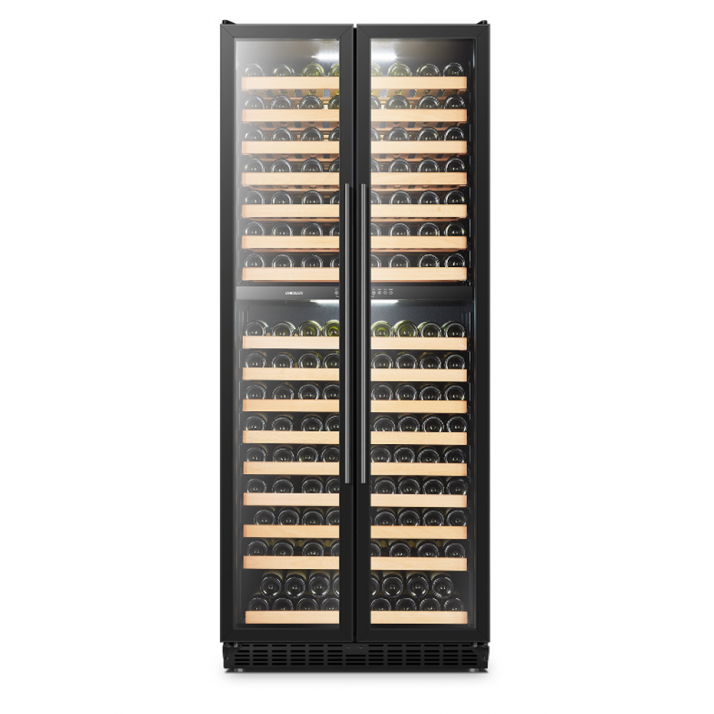 LanboPro Black Dual Zone Wine Cooler French Doors 287 Bottle Capacity LP328D - MyBBQDirect
