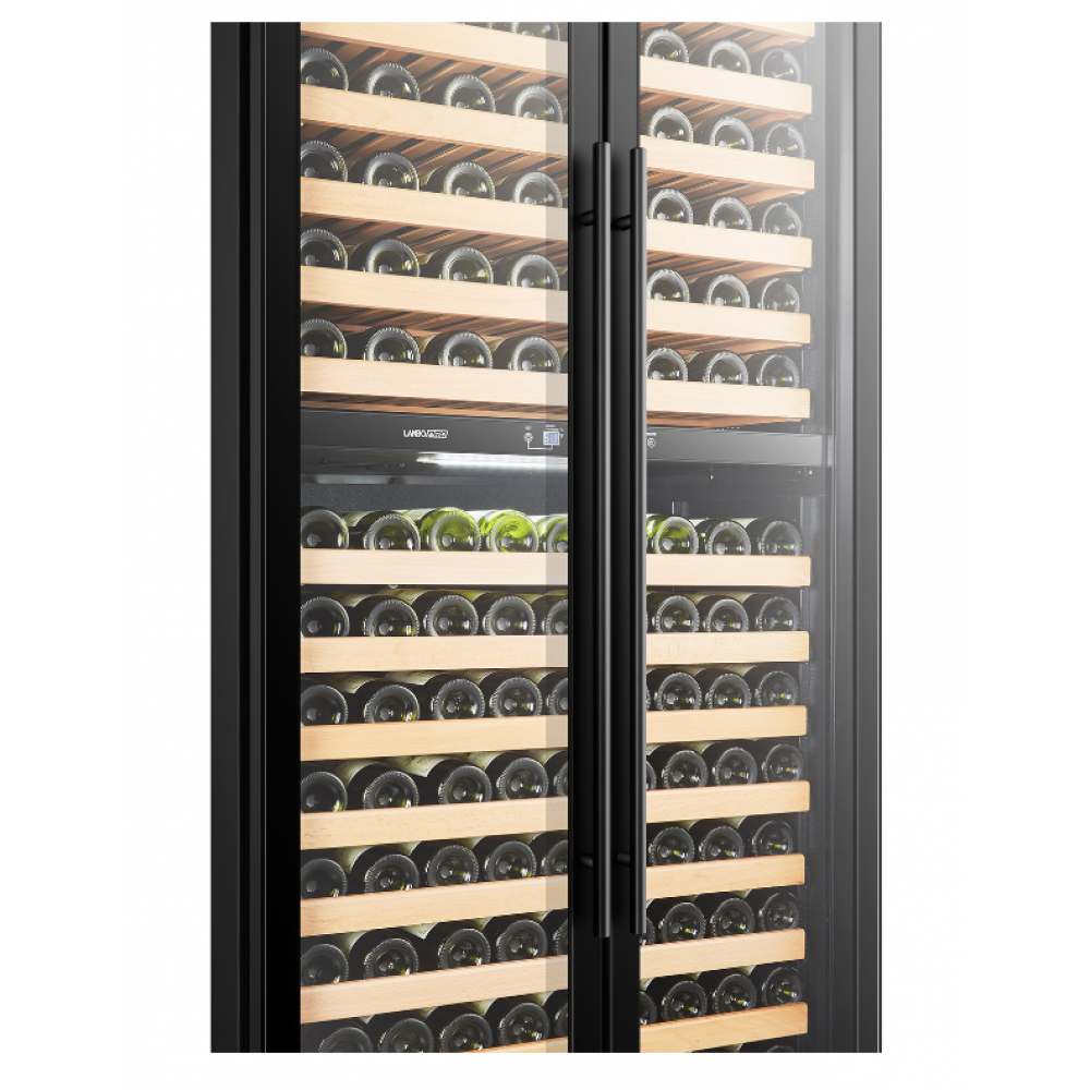 LanboPro Black Dual Zone Wine Cooler French Doors 287 Bottle Capacity LP328D - MyBBQDirect