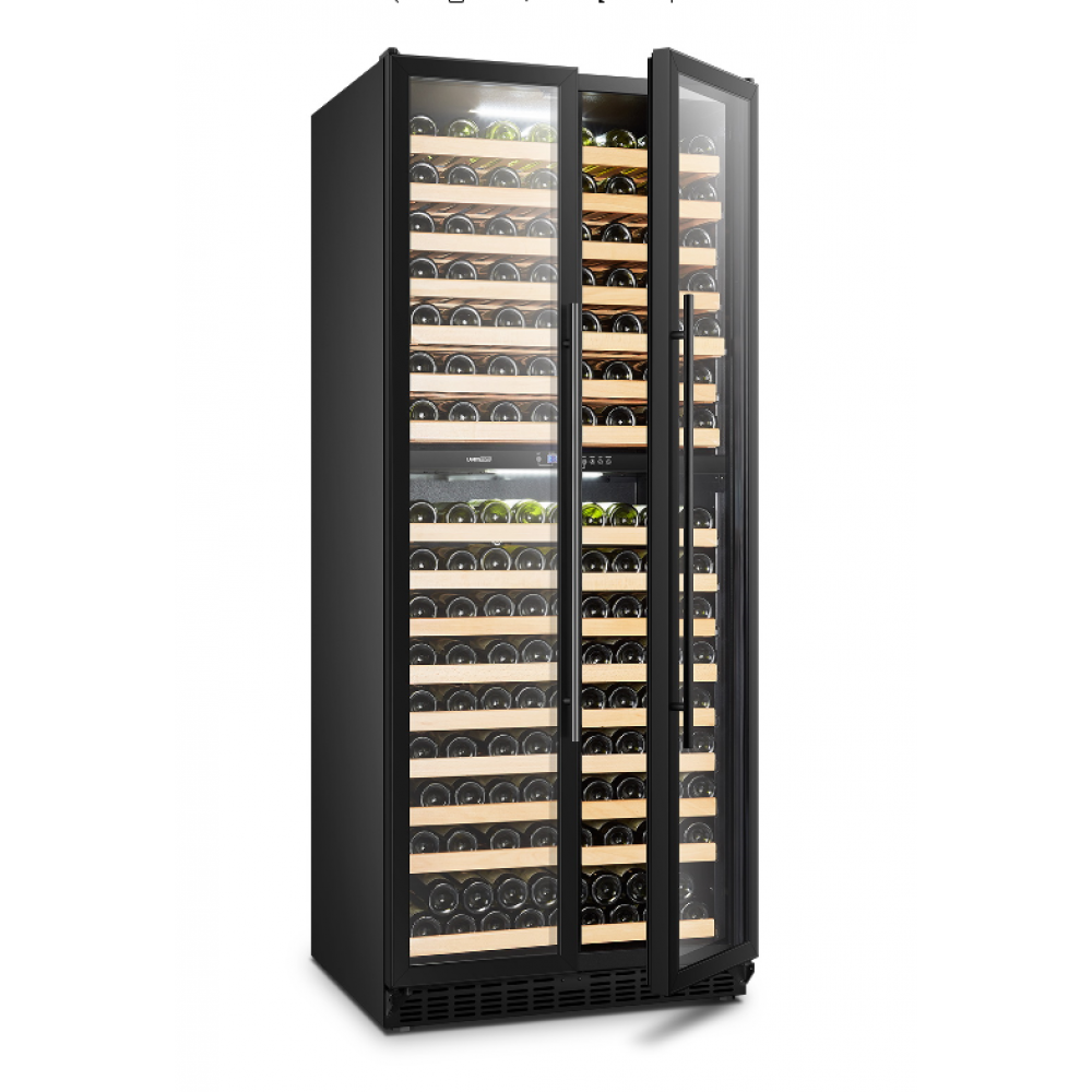 LanboPro Black Dual Zone Wine Cooler French Doors 287 Bottle Capacity LP328D - MyBBQDirect