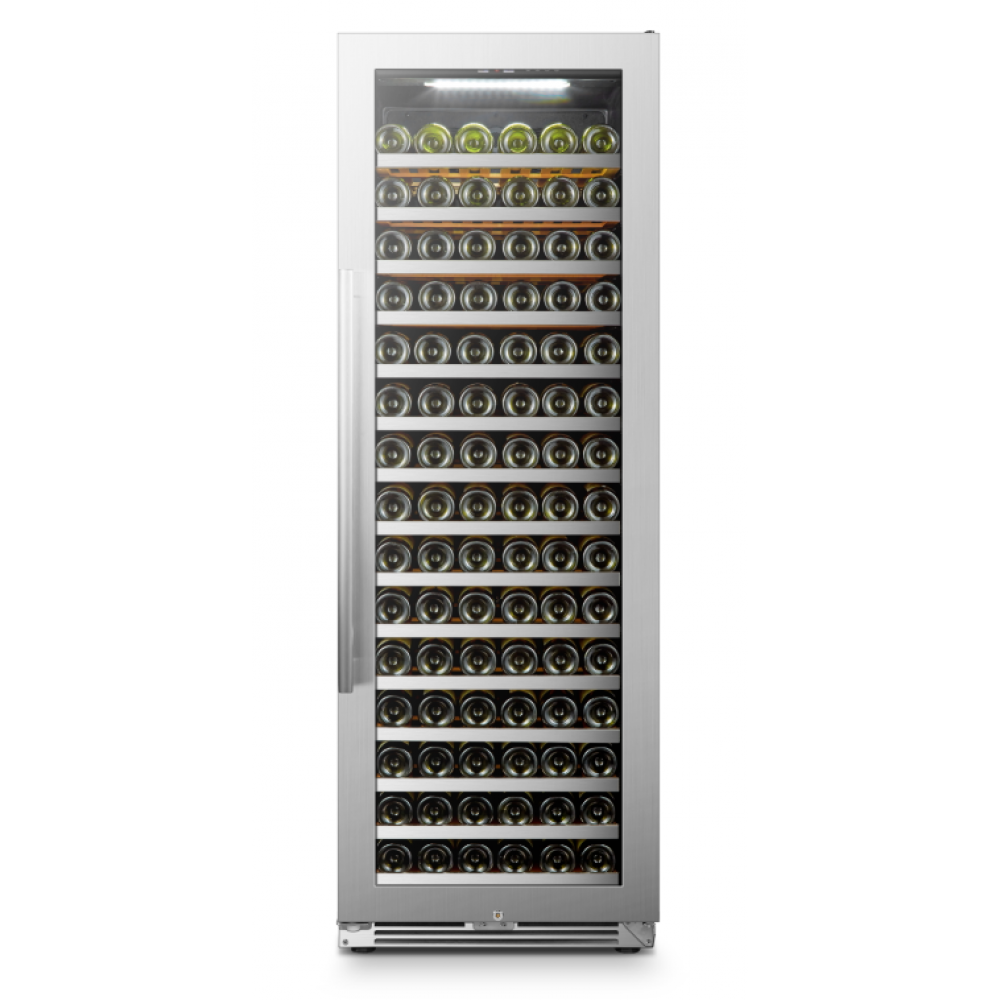 LanboPro Stainless Steel and Black Single Zone Wine Cooler 164 Bottles Capacity LP168S - MyBBQDirect