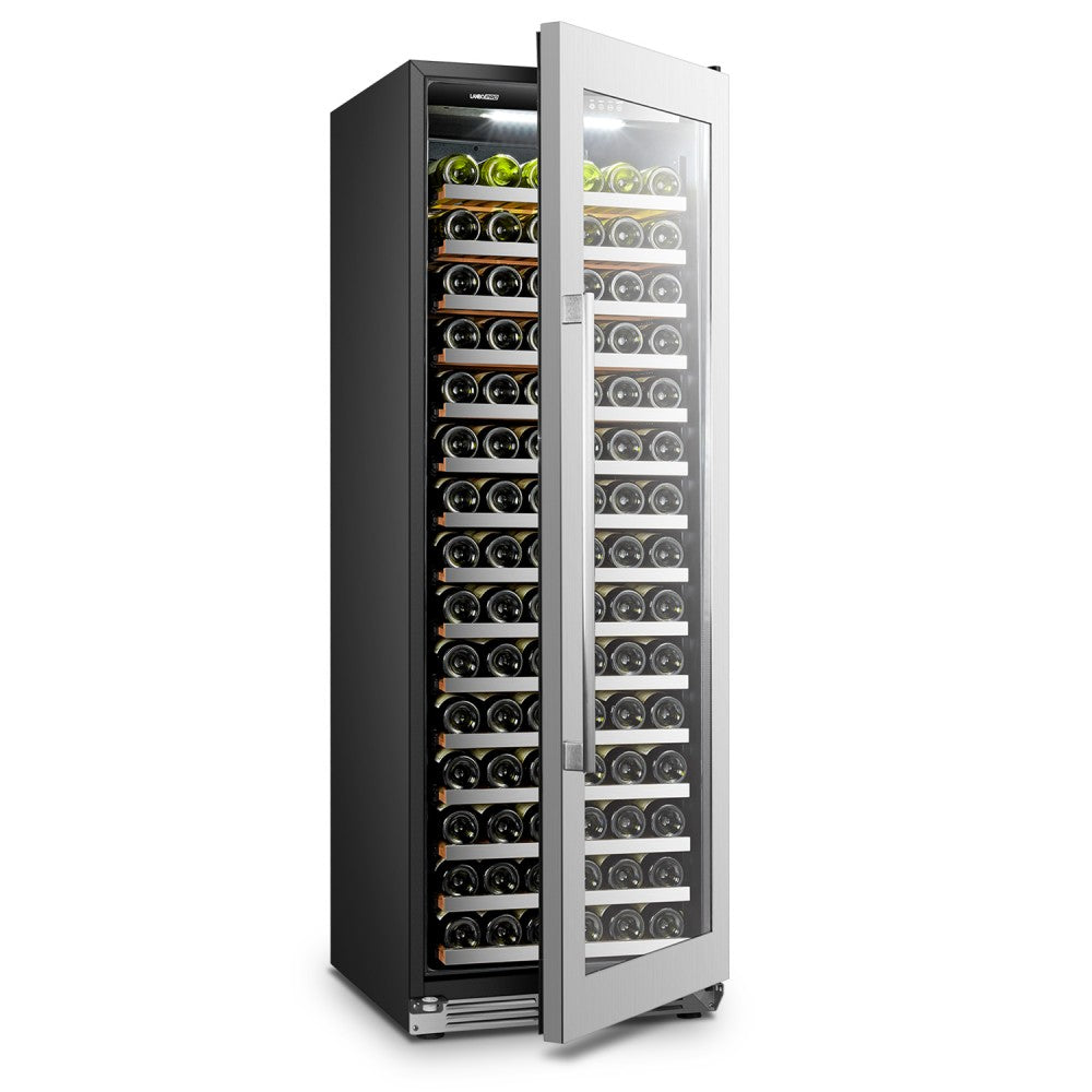 LanboPro Stainless Steel and Black Single Zone Wine Cooler 164 Bottles Capacity LP168S - MyBBQDirect
