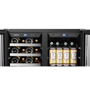 LanboPro Stainless Steel Dual Zone Wine and Beverage Combo Cooler 31 Bottles 58 Cans LP66B - MyBBQDirect