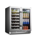 LanboPro Stainless Steel Dual Zone Wine and Beverage Combo Cooler 31 Bottles 58 Cans LP66B
