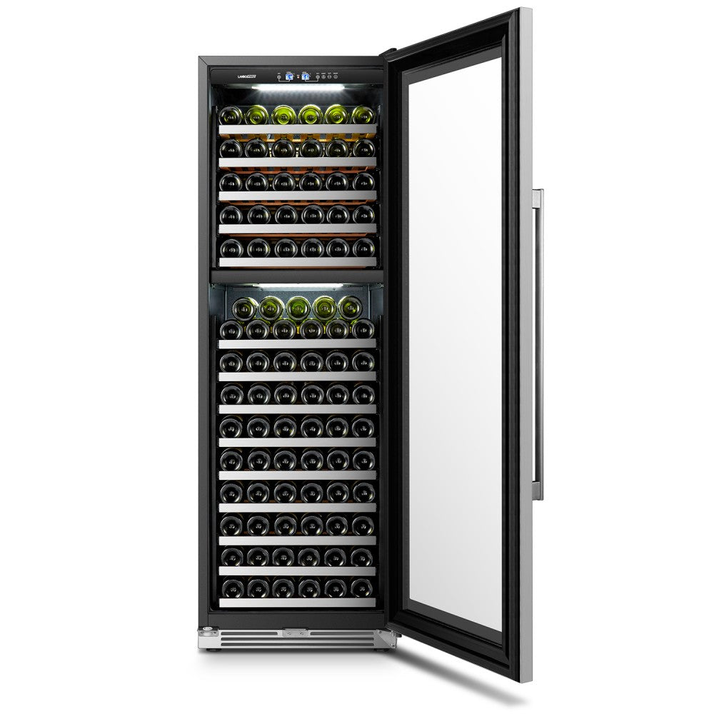 LanboPro Stainless Steel Dual Zone Wine Cooler 153 Bottles Capacity LP168D - MyBBQDirect