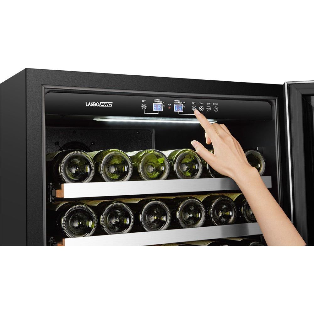 LanboPro Stainless Steel Dual Zone Wine Cooler 153 Bottles Capacity LP168D - MyBBQDirect