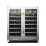 LanboPro  Stainless Steel Dual Zone Wine Cooler - Seamless Stainless Steel French Doors 62 Bottle Capacity LP66D - MyBBQDirect