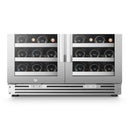 LanboPro  Stainless Steel Dual Zone Wine Cooler - Seamless Stainless Steel French Doors 62 Bottle Capacity LP66D