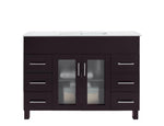 Laviva Nova 48" Brown Bathroom Vanity with White Ceramic Basin Countertop 31321529-48B-CB - MyBBQDirect