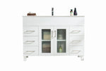 Laviva Nova 48" White Bathroom Vanity with White Ceramic Basin Countertop 31321529-48W-CB - MyBBQDirect