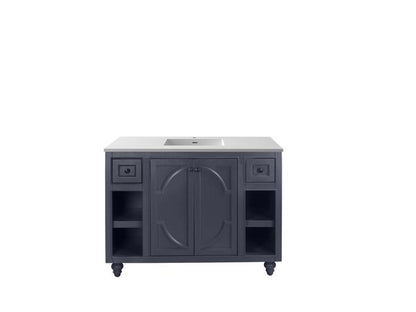 Laviva Odyssey 48" Maple Grey Bathroom Vanity with Matte White VIVA Stone Solid Surface Countertop 313613-48G-MW - MyBBQDirect