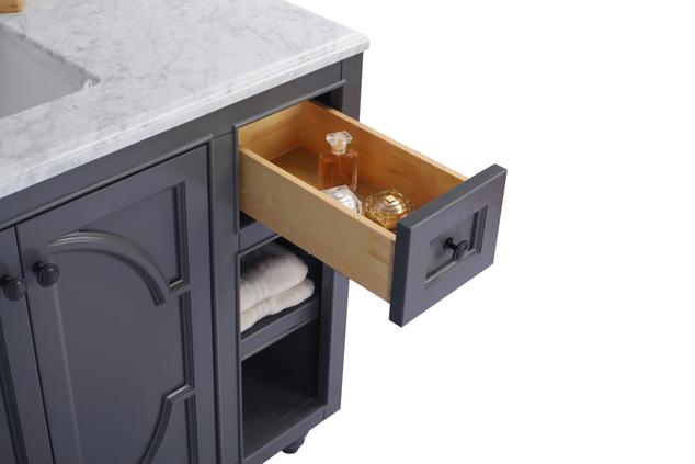 Laviva Odyssey 48" Maple Grey Bathroom Vanity with Matte White VIVA Stone Solid Surface Countertop 313613-48G-MW - MyBBQDirect