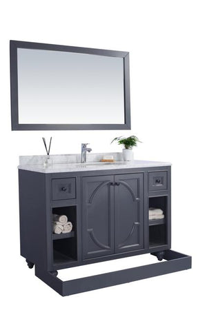 Laviva Odyssey 48" Maple Grey Bathroom Vanity with Matte White VIVA Stone Solid Surface Countertop 313613-48G-MW - MyBBQDirect