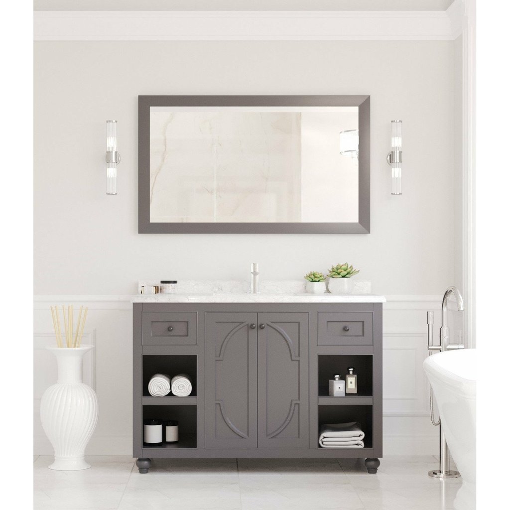 Laviva Odyssey 48" Maple Grey Bathroom Vanity with White Carrara Marble Countertop 313613-48G-WC - MyBBQDirect