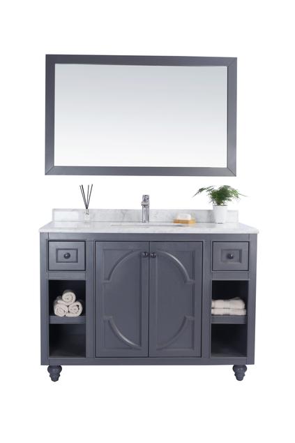 Laviva Odyssey 48" Maple Grey Bathroom Vanity with White Carrara Marble Countertop 313613-48G-WC - MyBBQDirect