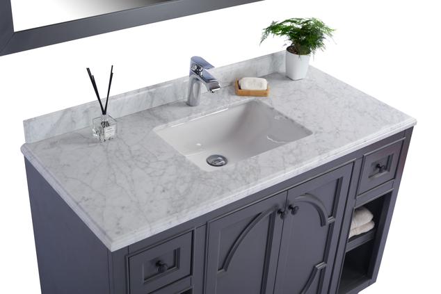 Laviva Odyssey 48" Maple Grey Bathroom Vanity with White Carrara Marble Countertop 313613-48G-WC - MyBBQDirect