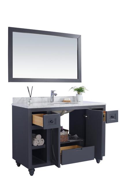 Laviva Odyssey 48" Maple Grey Bathroom Vanity with White Carrara Marble Countertop 313613-48G-WC - MyBBQDirect