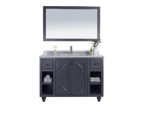 Laviva Odyssey 48" Maple Grey Bathroom Vanity with White Stripes Marble Countertop 313613-48G-WS - MyBBQDirect