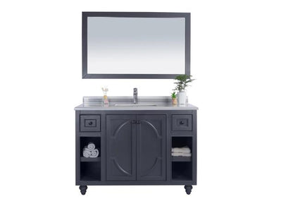 Laviva Odyssey 48" Maple Grey Bathroom Vanity with White Stripes Marble Countertop 313613-48G-WS - MyBBQDirect