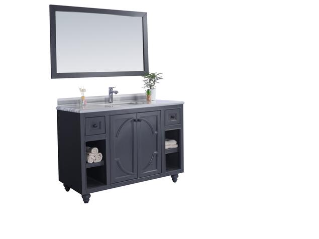 Laviva Odyssey 48" Maple Grey Bathroom Vanity with White Stripes Marble Countertop 313613-48G-WS - MyBBQDirect
