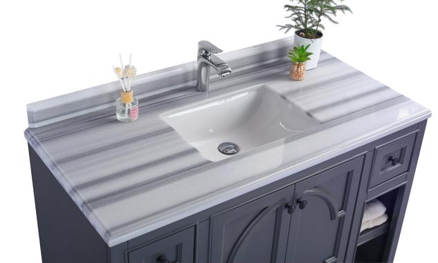 Laviva Odyssey 48" Maple Grey Bathroom Vanity with White Stripes Marble Countertop 313613-48G-WS - MyBBQDirect