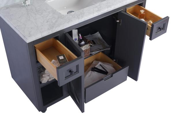 Laviva Odyssey 48" Maple Grey Bathroom Vanity with White Stripes Marble Countertop 313613-48G-WS - MyBBQDirect