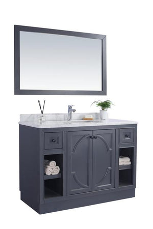 Laviva Odyssey 48" Maple Grey Bathroom Vanity with White Stripes Marble Countertop 313613-48G-WS - MyBBQDirect