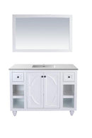 Laviva Odyssey 48" White Bathroom Vanity with Matte White VIVA Stone Solid Surface Countertop 313613-48W-MW