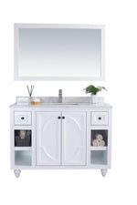 Laviva Odyssey 48" White Bathroom Vanity with White Carrara Marble Countertop 313613-48W-WC - MyBBQDirect