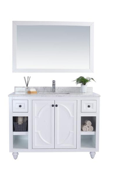 Laviva Odyssey 48" White Bathroom Vanity with White Carrara Marble Countertop 313613-48W-WC - MyBBQDirect