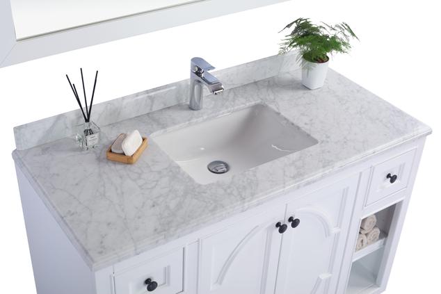 Laviva Odyssey 48" White Bathroom Vanity with White Carrara Marble Countertop 313613-48W-WC - MyBBQDirect