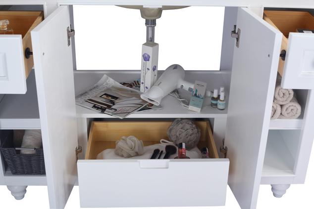 Laviva Odyssey 48" White Bathroom Vanity with White Carrara Marble Countertop 313613-48W-WC - MyBBQDirect
