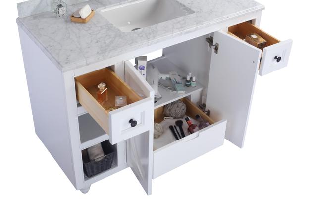 Laviva Odyssey 48" White Bathroom Vanity with White Carrara Marble Countertop 313613-48W-WC - MyBBQDirect